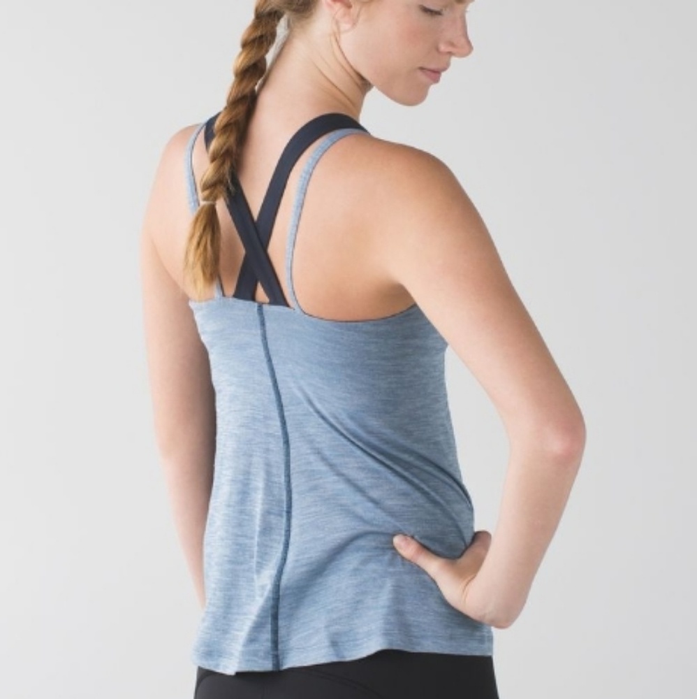 Lululemon Run For Gold Blue Denim Tank Top